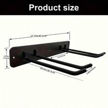 Heavy-Duty Iron Wall-Mounted Tool Organizer - Space-Saving Storage Rack For Shovels, Rakes, Brooms & Hoses - Durable With Powder-Coated Finish