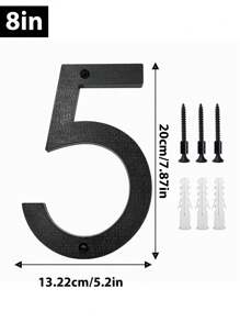 1 paquete 5/8/10pulgadas, números de casa para exteriores, número de habitación flotante moderno, para buzón de exterior, decoración de puerta de pared, garaje y puerta, negro recubierto, señalización de visibilidad para el 911 con kits Nail