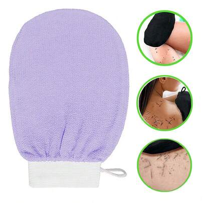 1 Set Korean Exfoliating Gloves - Effectively Removes Dead Skin, Suitable For Spray Tanning Or Keratosis Pilaris, Made Of 100% Viscose Fiber