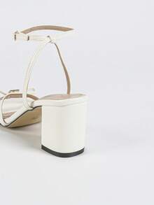 Women's High Heel Sandals, New Spring/Summer Open Toe Thin Strap White Ladies Sandals, Wedding/Party/Evening Minimalist Sexy Formal Sandals, Fashionable Influencer Recommended Ankle Strap High Heels - White - View 8