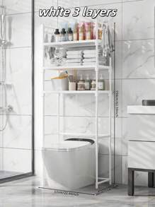 1pc 2-3 Tier Floor-Standing Toilet Organizer Rack, Bathroom Toilet Storage Shelf, Utility Washing Machine Storage Rack