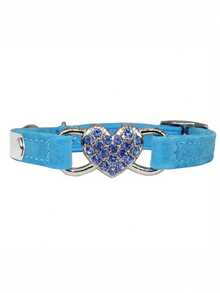1pc Customizable Adjustable Rhinestone Heart Shaped Cat Collar - Breakaway Pet Necklace With Identity Tag For Small Dogs, Personalize Name, Phone, Address, Cat Essentials & Accessories, Engraved, Stainless, Pet Lovers, Birthdays, Personalized Gift - Multicolor - View 14
