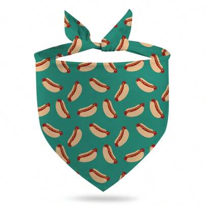 Summer Cute Pet Bibs Double-Sided Printing Pet Cat And Dog Holiday Gift Triangle Scarf + Collar