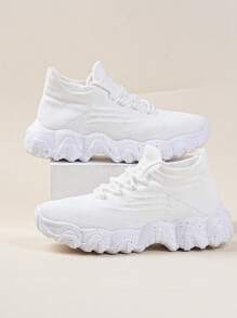 2025 Spring Women's Platform Sneakers, Casual Lace-Up Thick Sole Snow Floral Vulcanized Shoes