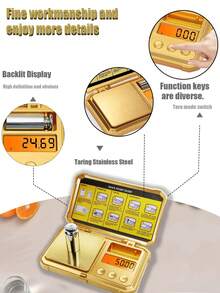 1个迷你电子秤，黄金秤，珠宝秤，粉末秤，咖啡秤，双用途金银喷枪，适用于日常测量贵金属、珠宝、小型首饰，不含电池 - 彩色 - 查看 7