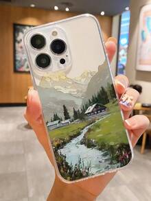 1 件风景油画设计透明防滑保护手机壳适用于 、Honor、Redmi、Galaxy、手机防水防震防摔防刮 - 無色 - 查看 2