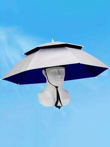 1 pièce Chapeau parapluie, protection solaire pliable pour la pêche/extérieur, rafraîchissant pour l'été, plage, voyage