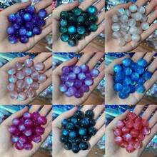 16mm 10pcs Glossy Cat Eye Resin Beads - Galaxy Mermaid Subtle Sparkle Resin Round Beads, Smooth Beads Suitable For DIY Jewelry Making - Unisex Accessories - Multicolor - View 1