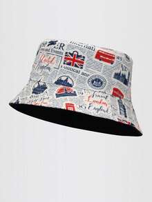 1 件女士双面做旧渔夫帽，户外旅行度假帽，复古休闲运动时尚沙滩遮阳帽，夏季防紫外线，日常穿着