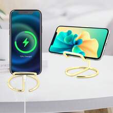 1个可折叠手机/平板电脑支架，角度和高度可调节桌面支架，兼容手机壳（白色、黑色、粉色），返校必备学习用品 - 彩色 - 查看 3