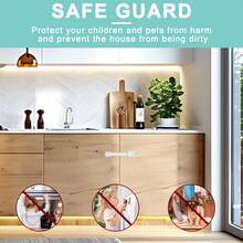 6pcs Child Cabinet Locks - Adjustable No Drill Latch Locks Suitable For Drawers, Refrigerators, Dishwashers, Toilet Seats, Cabinets, Wardrobes, Ovens And Trash Cans - Plastic, White, Multipurpose Strap, Suitable For Home And Child Protection, Child Cabinet Locks - Multicolor - View 5