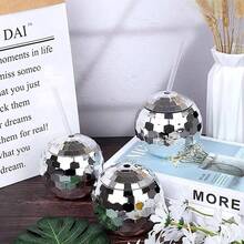 1pc 闪光球杯球形杯塑料杯吸管杯迪斯科球杯派对奶茶杯酒吧果汁杯680ML - 彩色 - 查看 2