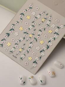 1 Pc 5D Flower Nails Art Stickers DIY Adhesive Sliders Nail Polish Manicure Sticker Decals - Multicolor - View 1