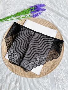 4件套多色性感蕾丝透气诱人无缝男士三角裤结婚礼物透明超薄舒适内裤S/M/L杏色红色黑色紫色男士情趣内裤 - 彩色 - 查看 12