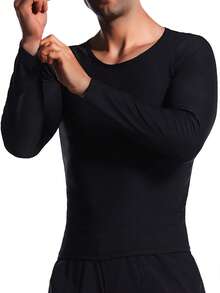 1 قطعة ملابس علوية أكمام طويلة لياقة بدنية رياضية للجري والدراجات، قطع شكل الجسم،ملابس تمرين لياقة بدنية، سريع الانتشار في أوروبا والولايات المتحدة، اكسسوارات صالة الألعاب الرياضية، حزام تنحيف البطن، حزام للأسفل الظهر، شد تنحيف البطن