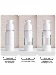 1 件/2 件旅行装可重复填充挤压乳液瓶 - 防漏 TSA 认证飞机真空泵乳液容器，适用于护肤品、洗漱用品和化妆品等。高级旅行配件套装（露营、健身房、度假）家居浴室装饰秋季装饰返校