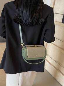 女士时尚方形斜挎包，优雅简约的设计，大容量 - 綠色 - 查看 5