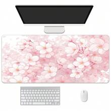 Cute Pink Sakura Mouse Pad, Floral Flowers Mouse Pad, Cherry Blossom Mousepad, Aesthetic Desk Decor, Anti Slip Rubber Base Mice Pad For Computer Office Girl