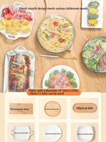 100pcs Disposable Food Wrap Covers, Disposable Shower Cap, Multi-Purpose Disposable Shrink Bags, Disposable Thick Shoe Covers, Disposable Kitchen Food Wrap, Household Refrigerator Food Preservation Covers, Expandable Elastic Food Wrap Covers - Multicolor - View 9