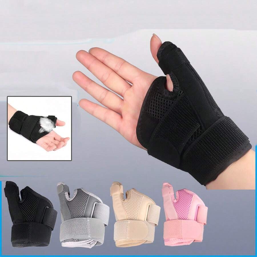 1 pieza Férula de pulgar flexible, soporte para la muñeca, adecuado para la mano izquierda y derecha, accesorios de bandas para muñeca de gimnasio - Multicolor - Ver 1