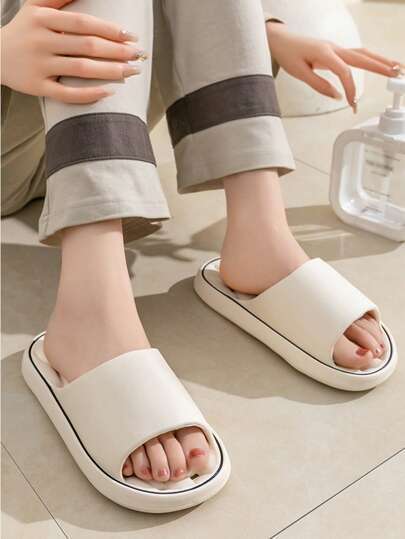 1 par de chinelos ocos de EVA, sandálias antiderrapantes de secagem rápida para chuveiro de banheiro para casa/chuveiro interno