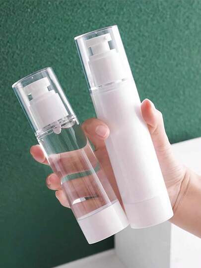 1 件/2 件旅行装可重复填充挤压乳液瓶 - 防漏 TSA 认证飞机真空泵乳液容器，适用于护肤品、洗漱用品和化妆品等。高级旅行配件套装（露营、健身房、度假）家居浴室装饰秋季装饰返校