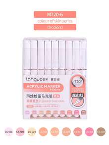 languo 207色不透明液体软头马克笔，覆盖力强，适用于卡通人物绘画、石头、玻璃、DIY涂鸦、陶瓷、金属表面。 - 彩色 - 查看 11