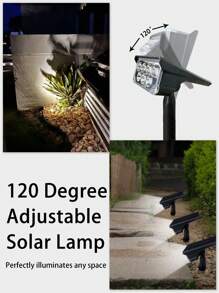 3pcs Solar Spotlight Multi-Functional Waterproof Decorative Lights With 7LED/2LED Automatic Switch, Suitable For Decorating Garden, Landscape, Rockery, Statue, Wall, Pathway