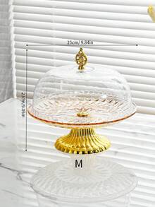 Cake Stand With Acrylic Dome Cover - Versatile Round Shatterproof Dessert Table Display Set With Round Plate, Vegetable Tray, Fruit Bowl - Party Cake Show - Multicolor - View 3