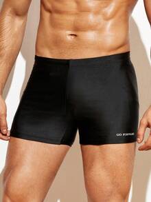 Men's Quick Dry Swim Trunks,Breathable Elastic Waistband And Compression,Suitable For Summer Training,Hawaiian - Black - View 3