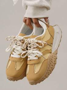 Neue Rundkappen-Schuhe mit komfortabler dicker Sohle und rutschfester Sohle, geeignet für Laufen, Sport und tägliche Anlässe in allen Jahreszeiten