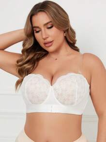 Soutien-gorge de lingerie à armatures en dentelle avec fermeture devant, grande taille pour femmes