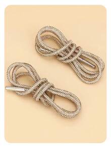 1 Pair/2 Pcs 120cm Long Rhinestone Shining Elegant High-End Minimalist Shoelaces, Suitable For Sneakers, Boots And Other Clothing Decor, Casual Shoes,Gift Ideas - Multicolor - View 12