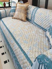 1pc Floral Pattern Luxury European Aristocratic Style Sofa Cover, Summer European Jacquard Design, Machine Washable, Pet-Friendly, Fits Armchair To 4-Seat Sofa - Living Room, Window Front, Office Sofa Protector