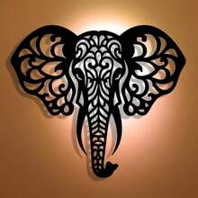 1pc Elegant Metal Elephant Wall Art – Minimalist Hollow Iron Design For Home, Office, Patio, Kitchen, Garden, Cafe & Bar – Removable & Reusable Decor – Perfect For Housewarming, Holidays, Birthdays & Animal Lovers