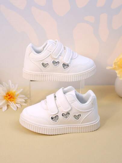 Spring New Kids Shoes, Anti-Slip Toddler Girls' Sports Sneakers, Middle Childhood Boys' Casual Skateboard Shoes, Baby Running Shoes, Little White Shoes