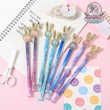 12pcs/5pcs/1pc Creative Rabbit Shape Neutral Pen Cartoon Cute Gift Pen Office Signature Pen Student Stationery Black - Cute Rabbit Gel Pen - View 1