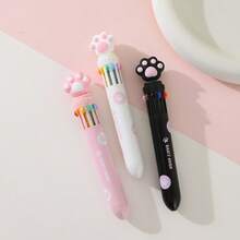 1 buah Pulpen Ballpoint Aneka Warna Desain Cakar Kucing untuk Pelajar, Pulpen Berbasis Minyak Berwarna untuk Menulis, Mencatat, Menyoroti, Melukis, untuk Perlengkapan Sekolah, Kembali ke Sekolah - MultiWarna - View 1