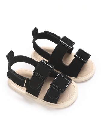 夏季新款带扣设计凉鞋，女童户外休闲平底沙滩拖鞋