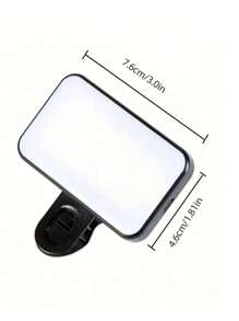 1 pièce Lumière de remplissage LED selfie, Lumière de téléphone LED avec 3 modes d'éclairage, Lumière de remplissage portable mini à pince, Maquillage, Diffusion en direct, Lumière de conférence Zoom rechargeable à pince pour vidéo/photos de téléphone, appareil photo