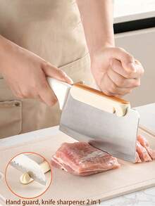 1 件多功能切菜板和磨刀器 2 合 1 厨房工具，切蔬菜、肉、鱼、骨头时保护双手，省时省力，适用于任何刀具、厨房配件，适合家庭厨房、餐厅、节日礼物