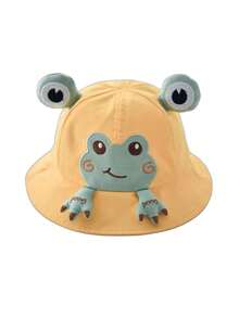 1pc Toddler 3D Frog Decor Cute Sun Hat, Versatile For Spring/Summer Outdoor Activities, Baby Sun Ion Bucket Hat - Frog - View 9
