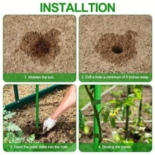 16pcs Coated Support Poles, For Fruits And Vegetables, 8 Poles + 8 Accessories, Suitable For Climbing And Fixing Vegetables, Fruits, Vines And Flowers Growth, Ideal For Garden And Yard