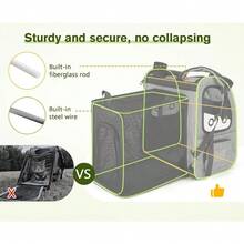 Deluxe Edition Cat Carrier Dog Backpack, Portable Breathable Rucksack With Front Opening-Mesh Window-Pockets, Airy Space Great For Carrying Puppy Dogs Cats Up To 8KG - Grey - View 4