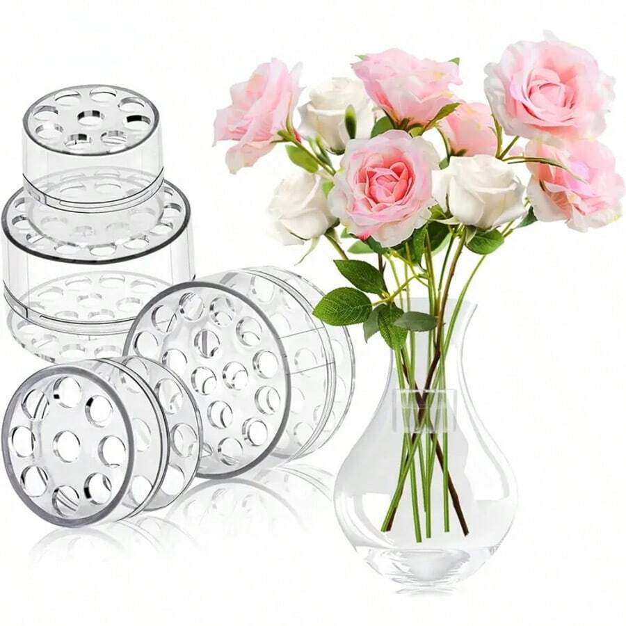 1pc Spiral Ikebana Stem Holder,Spiral Stem Holder For Vases, Spiral Flower Stem Holders,Spiral Ikebana Stem Holder Ring,Flower Arrangement Holder Bouquet Holder Floral Arranger Tool Shaper Gifts Birthday Graduation Home Decor Room Decor Flower Vase Glass Vase - Transparent - View 1