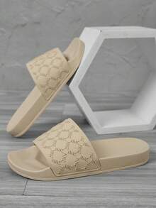 Dép nhựa đế cao su đàn hồi thời trang mới dành cho nữ, thoải mái mềm mại đa năng nhẹ bền đi lại trong nhà dép đi trong nhà chống sốc - Màu be - Xem 4