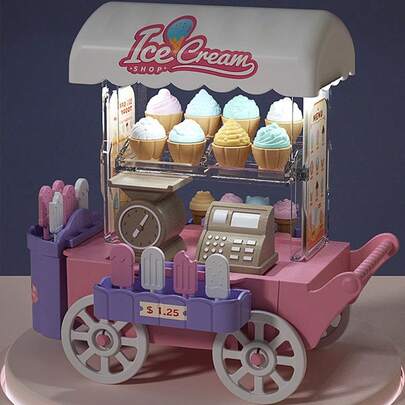 1 pieza Juego de juguete de helado de juego de imitación en miniatura para niños, Juego de juguete de cocina adecuado para niños de 3 a 12 años, Buen regalo para niños