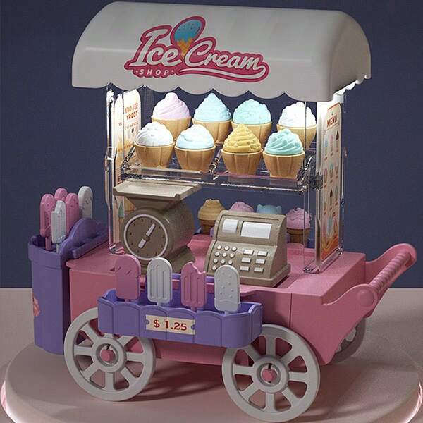 1pc Miniature Pretend Play Ice Cream Toy Set For Children, Kitchen Toy Set Suitable For 3-12 Years Old Kids, Good Gift For Children