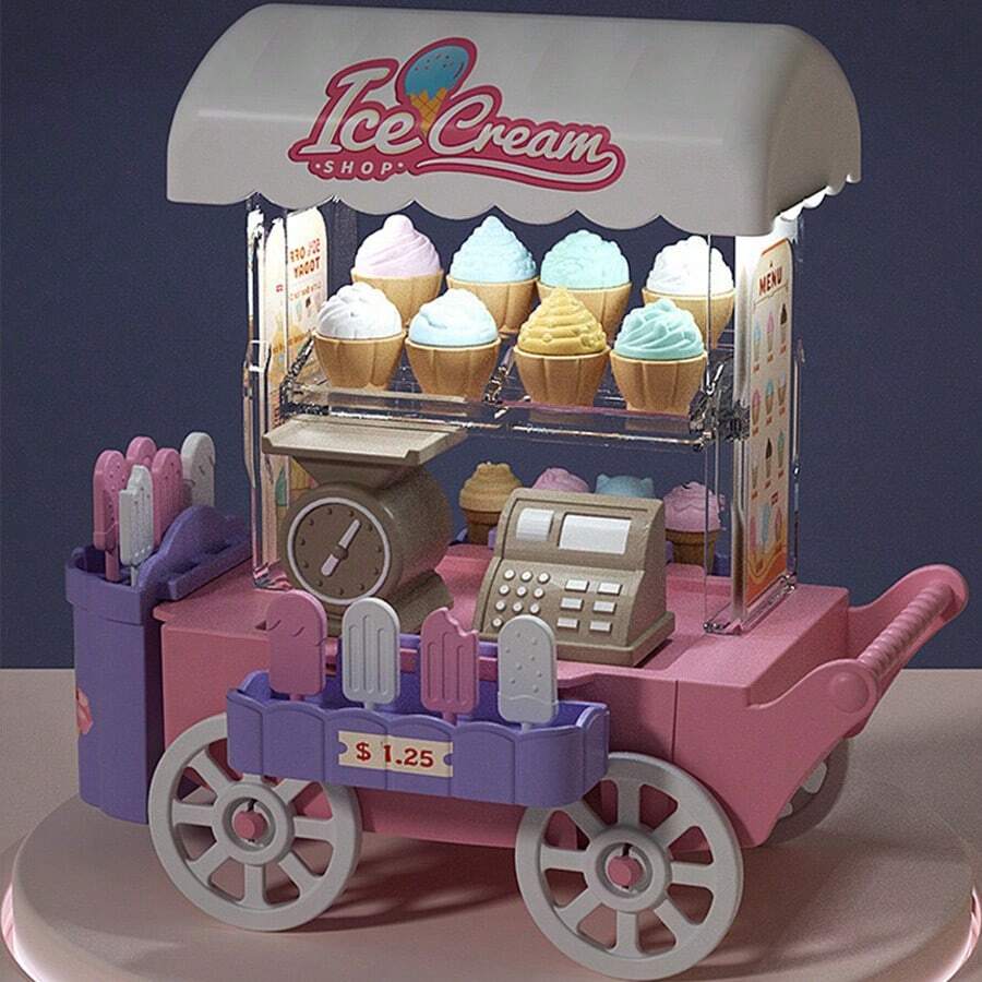 1 szt. Miniaturowy zestaw zabawek do zabawy w lody dla dzieci, zestaw zabawek kuchennych odpowiedni dla dzieci w wieku od 3 do 12 lat, dobry prezent dla dzieci