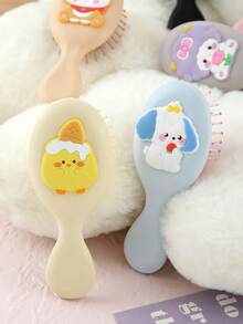 1个/2个/3个卡通迷你气垫梳，便携式可爱按摩梳，适合儿童和成人，美发造型梳（小孔是通风孔，并非缺陷） - 彩色 - 查看 3